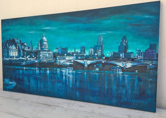 St Pauls Cathedral in Indigo Blue London Cityscape