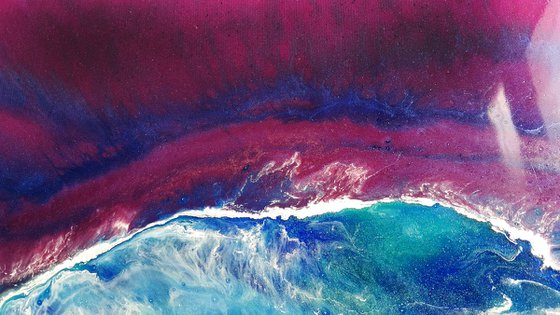 Abstract painting " Melody of the sea " resin on canvas