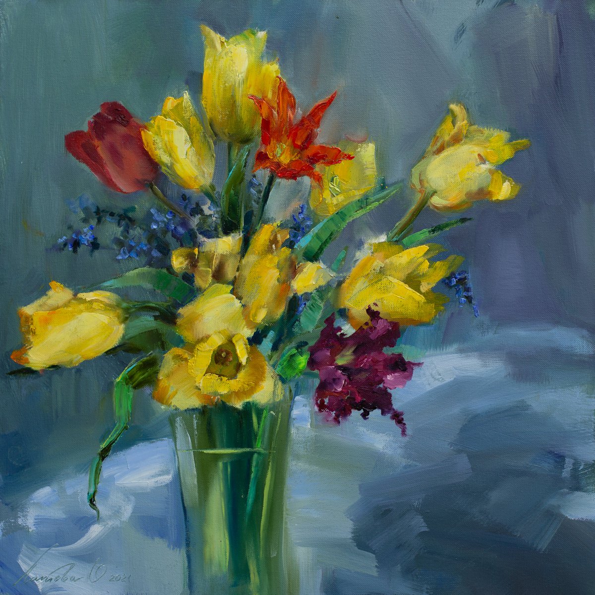 Yellow tulips by Olha Laptieva