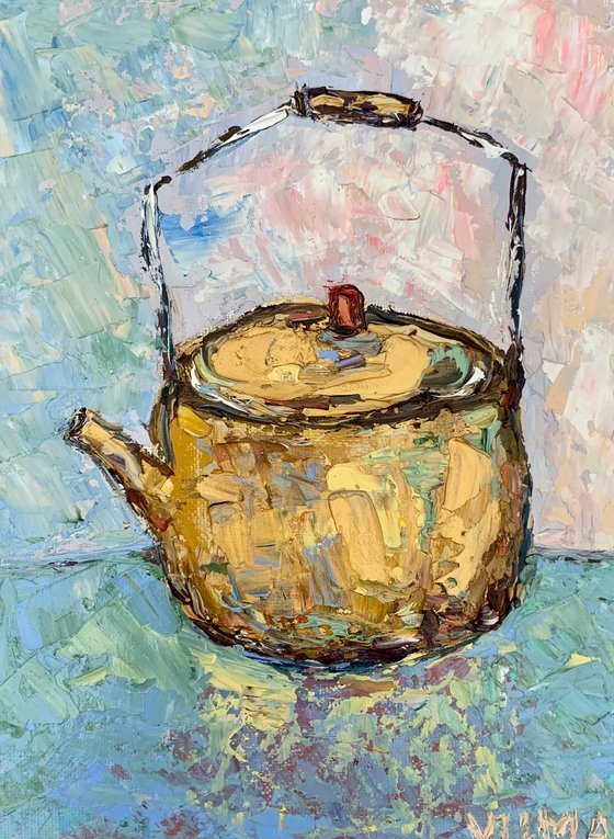 Golden teapot
