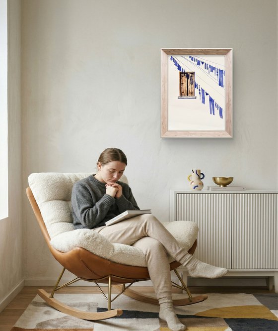 BLUE SHADOWS White Wall