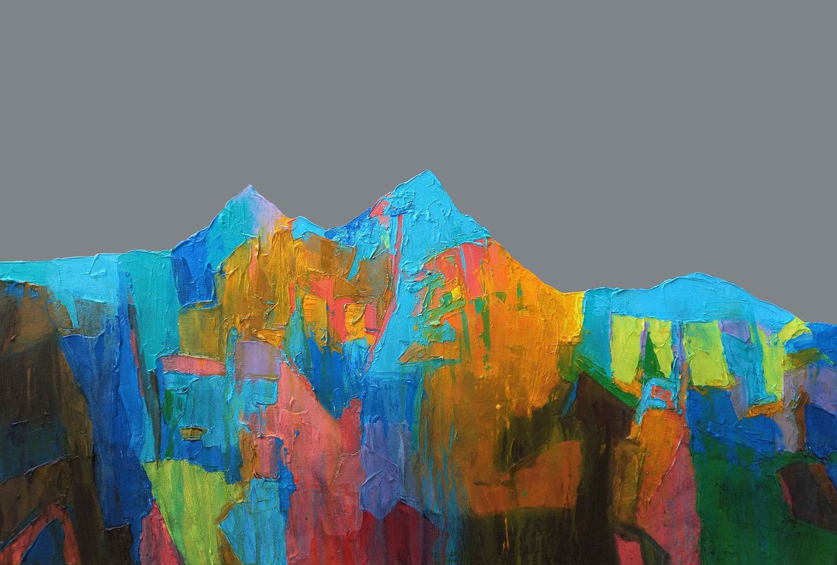 Abstract Landscape Oil Painting By Abhishek Kumar, 36 X 24, Nagarhole 7, Original Artwork