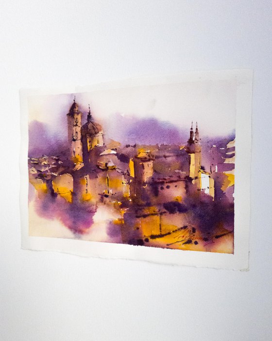 Urbino. Original watercolor painting