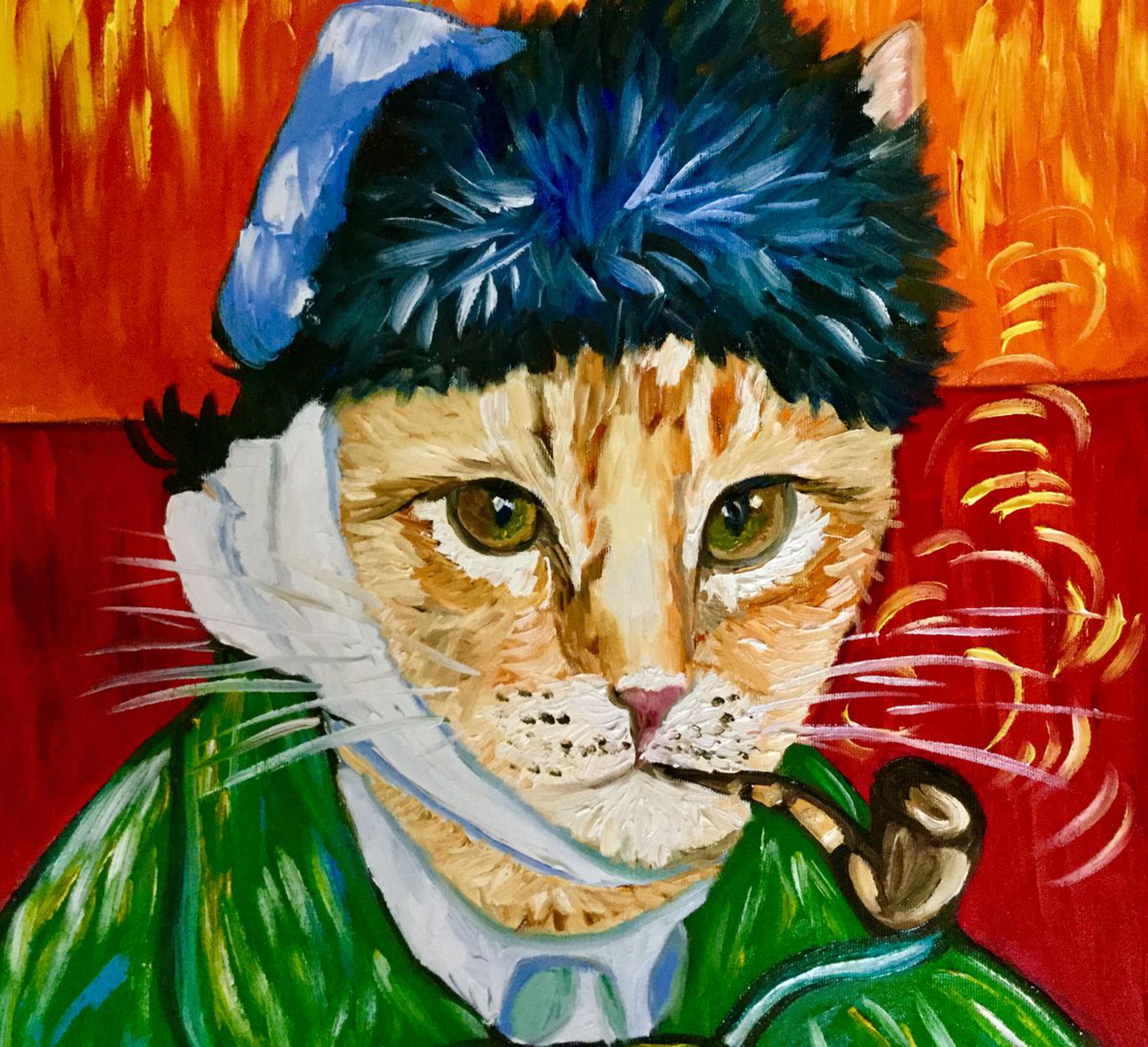Cat La Van Gogh Version Of Famous Self Portrait Artfinder