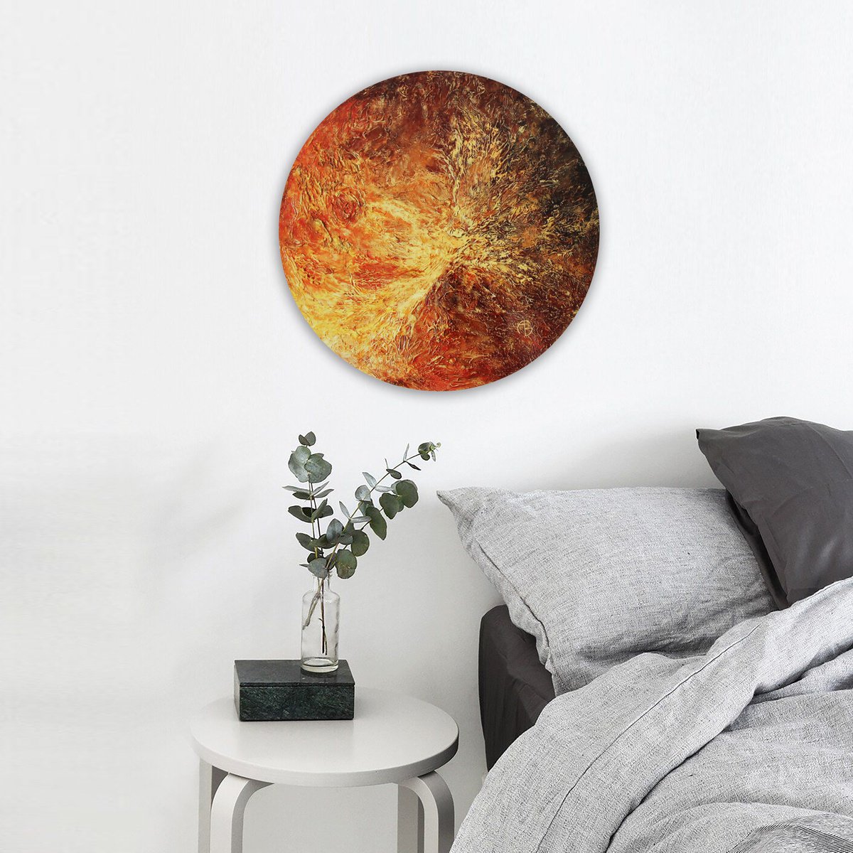 VENUS / art object planet planets solar sistem round circle space science yellow by Anna Bo