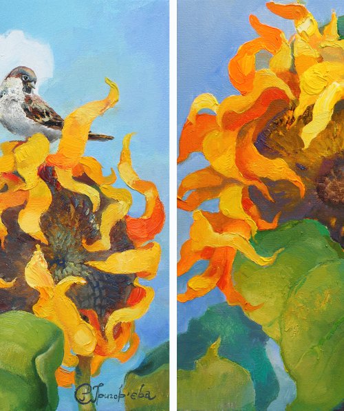 Diptych "And I'm not alone!" by Anastasiia Grygorieva