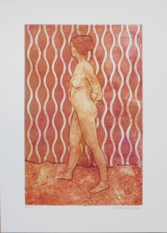 Standing female nude varied edition print of 6