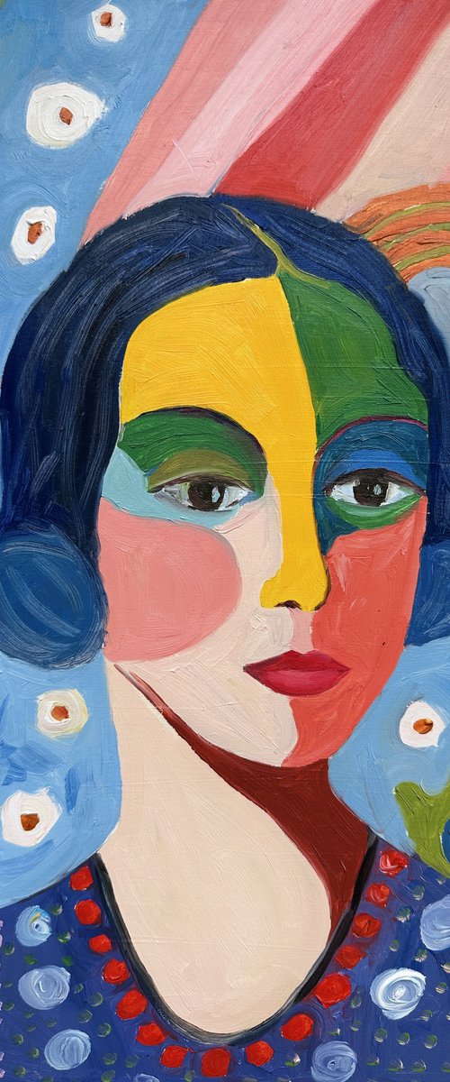 Woman Colorful Portrait 2 by Irina Anis