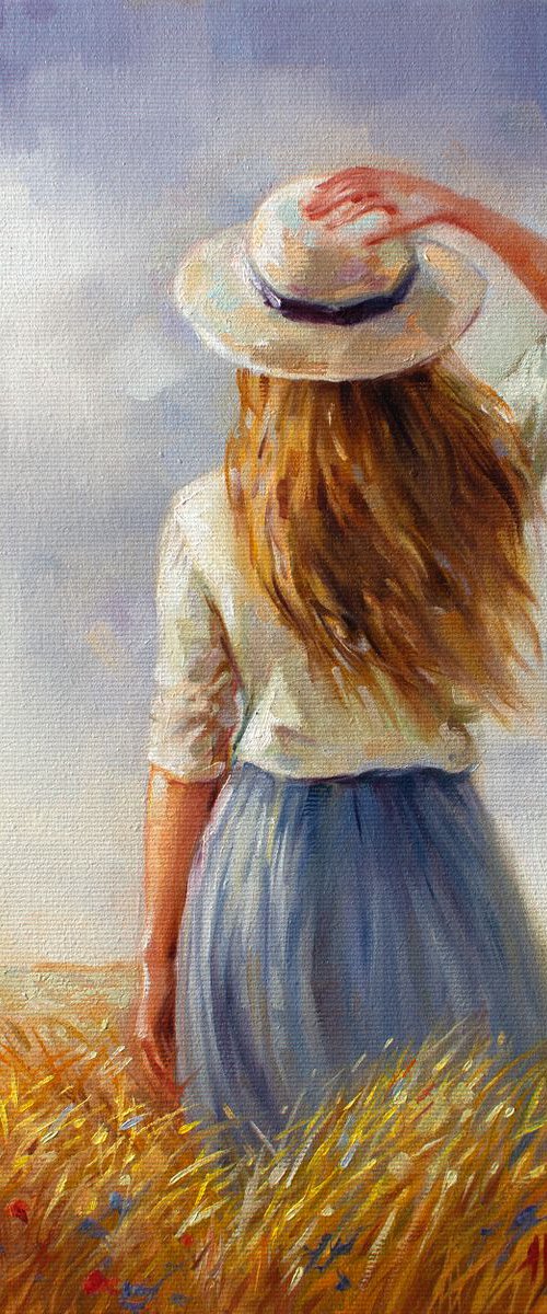 FAR AWAY FROM HOME (Modern Impressionistic Romantic Landscape Oil painting Gift) by Yaroslav Sobol