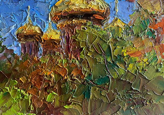 Golden Domes Behind the Trees