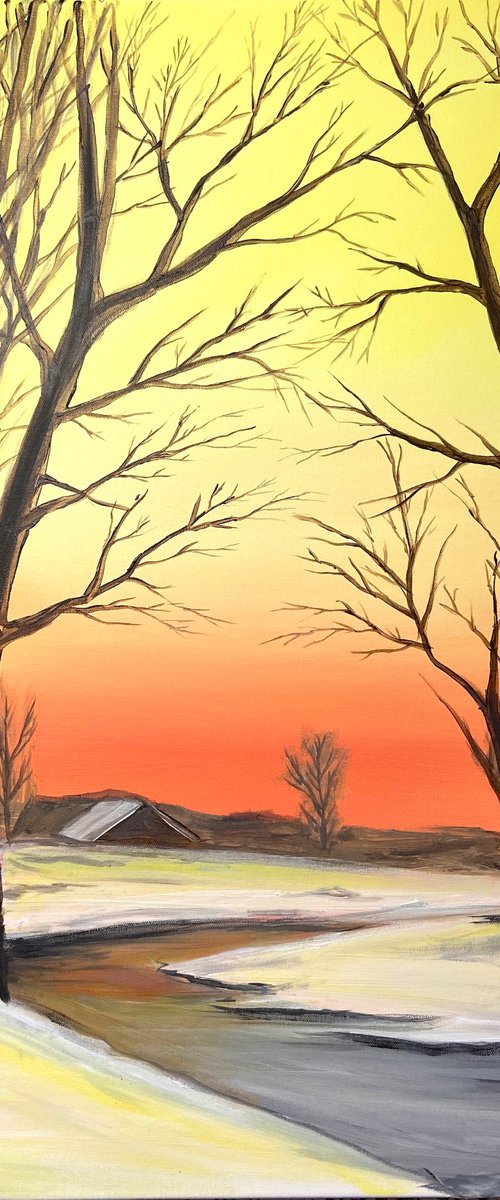 A Winter Sunset by Aisha Haider