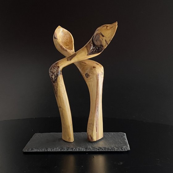 Pair of wooden spoon figures