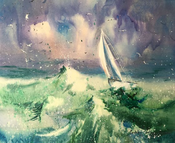 Sold "Sea storm scene"