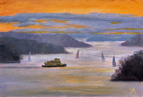 Evening ferry by Shelly Du