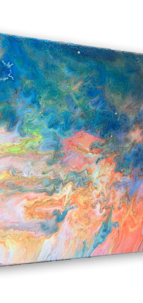 "Fire Me Up" - Original Abstract PMS Fluid Acrylic Painting - 20 x 16 inches by Preston M. Smith (PMS)