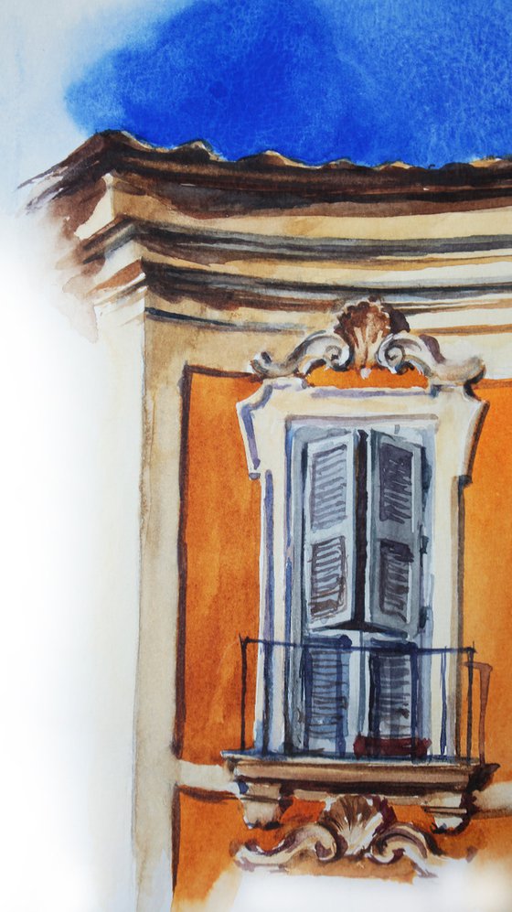Watercolor sketch of memories from Italy