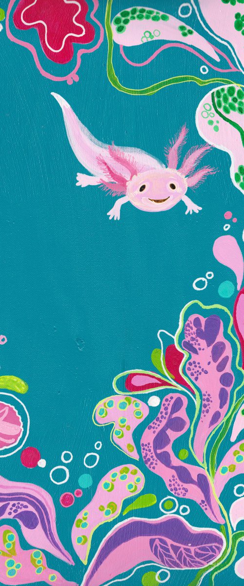 "Happy Axolotl" by Alexandra Dobreikin
