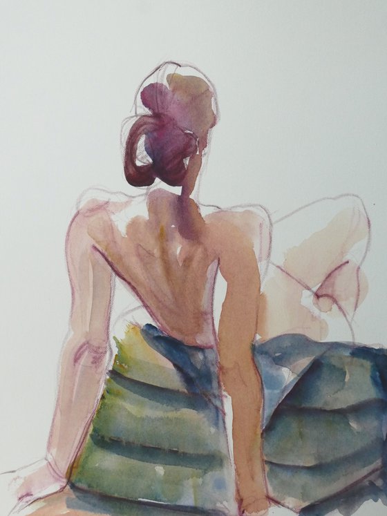 seated female nude