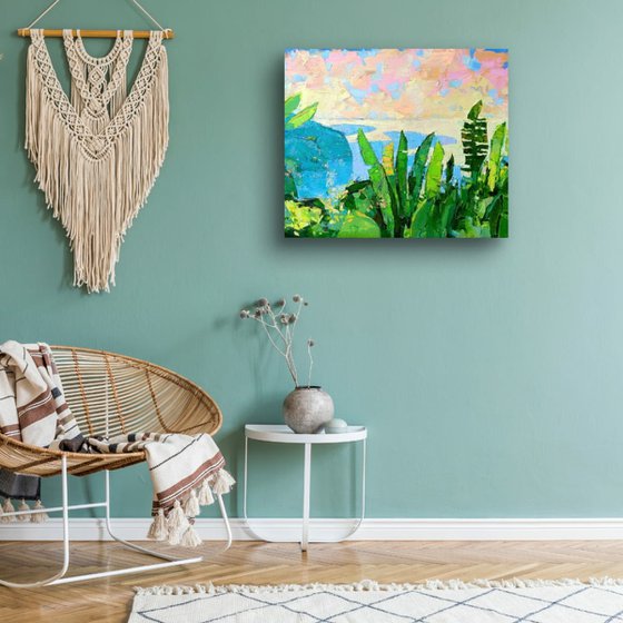 LANDSCAPE WITH BANANA LEAVES