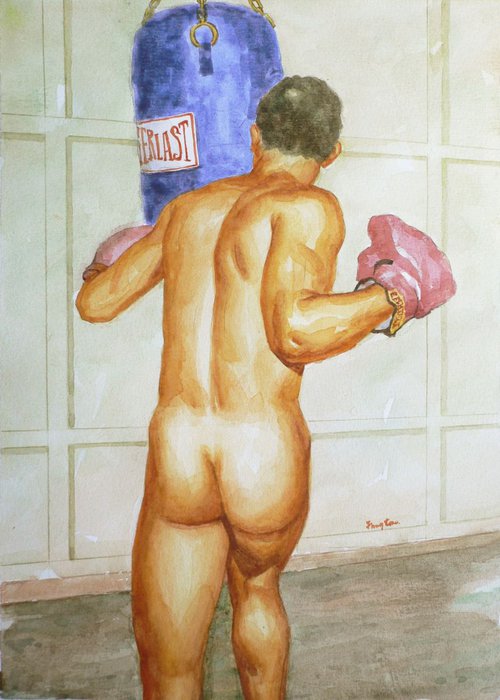watercolour boxer #16-5-11-05 by Hongtao Huang