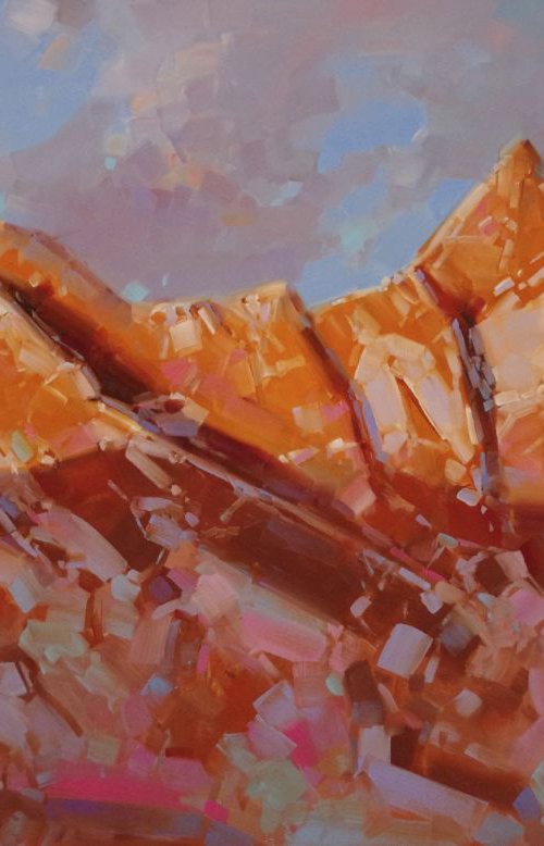 Landscape Everest and Lhotse -Nepal Alps Original oil painting One of a kind Signed with Certificate of Authenticity by Vahe Yeremyan