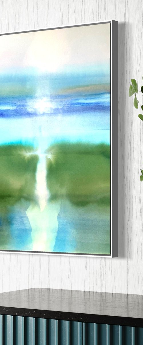 Scissione - Abstract landscape watercolor by Isabella Nazzarri