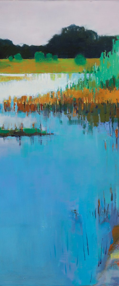 Grassy Waters Strokes 30x30" 76x76cm by Bo Kravchenko by Bo Kravchenko