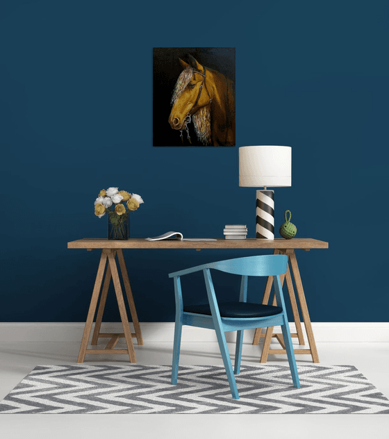 Horse - portrait -oil painting -decor art