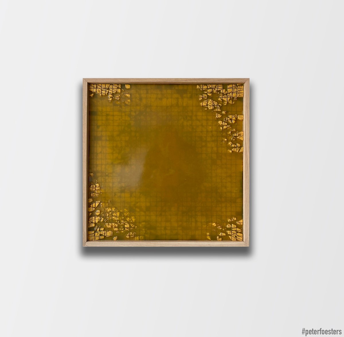 Geometric Abstract Painting By Peter Foesters, 21 X 21", Waterworld, Original Artwork