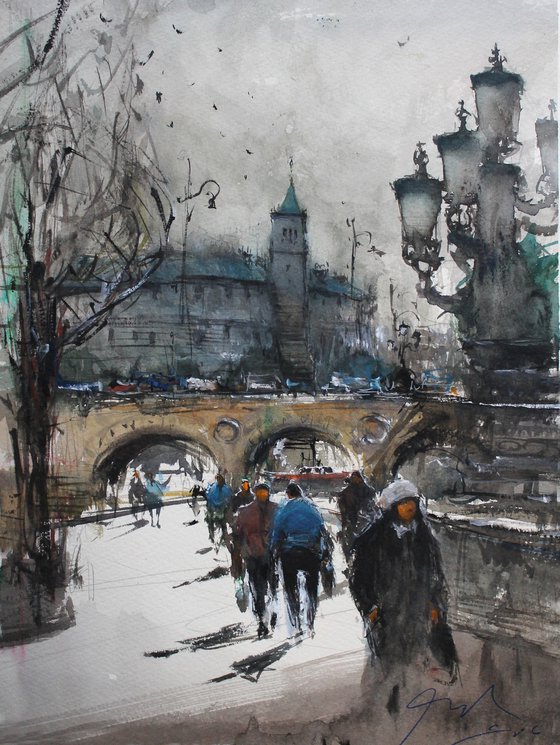 Strolling along the river Seine