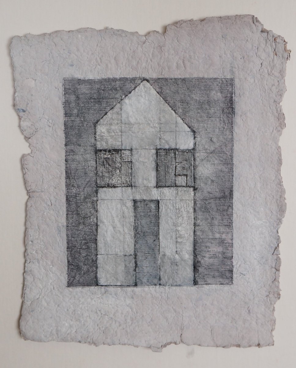 Geometric Abstract Acrylic Painting By Anna Jannack, 8 X 10, House Vii, Original Artwork