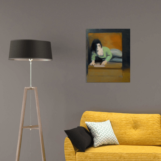 Model in the mirror, oil on canvas, 60x73 cm