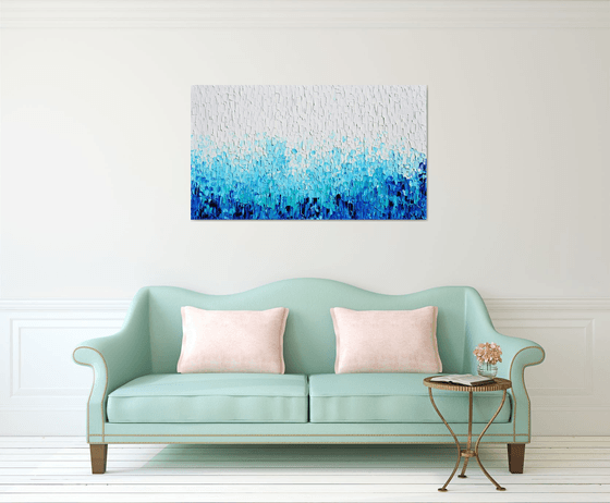 Tranquil XVI - Large Blue Painting