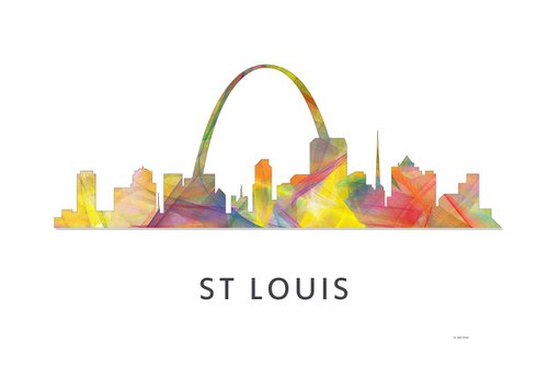 St Louis Missouri Skyline WB1 by Marlene Watson