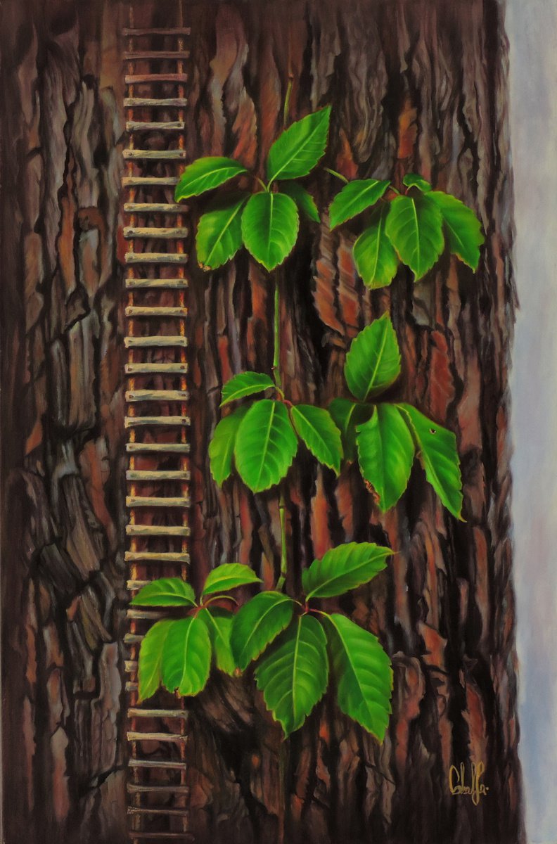 Photorealistic Botanical Oil Painting By Laura Cabral, 16 X 24", Infinite Nature, Original Artwork