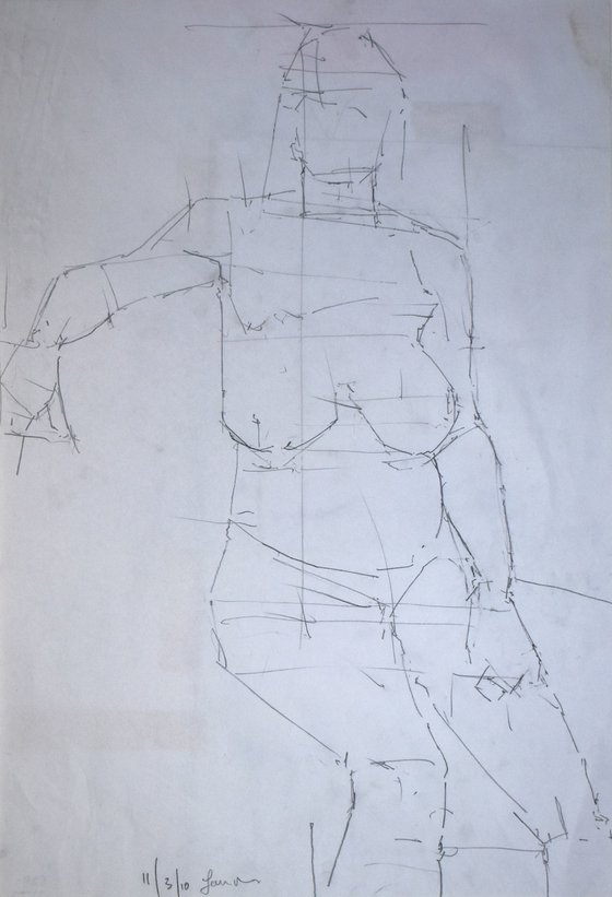 Study of a female Nude - Life Drawing No 524
