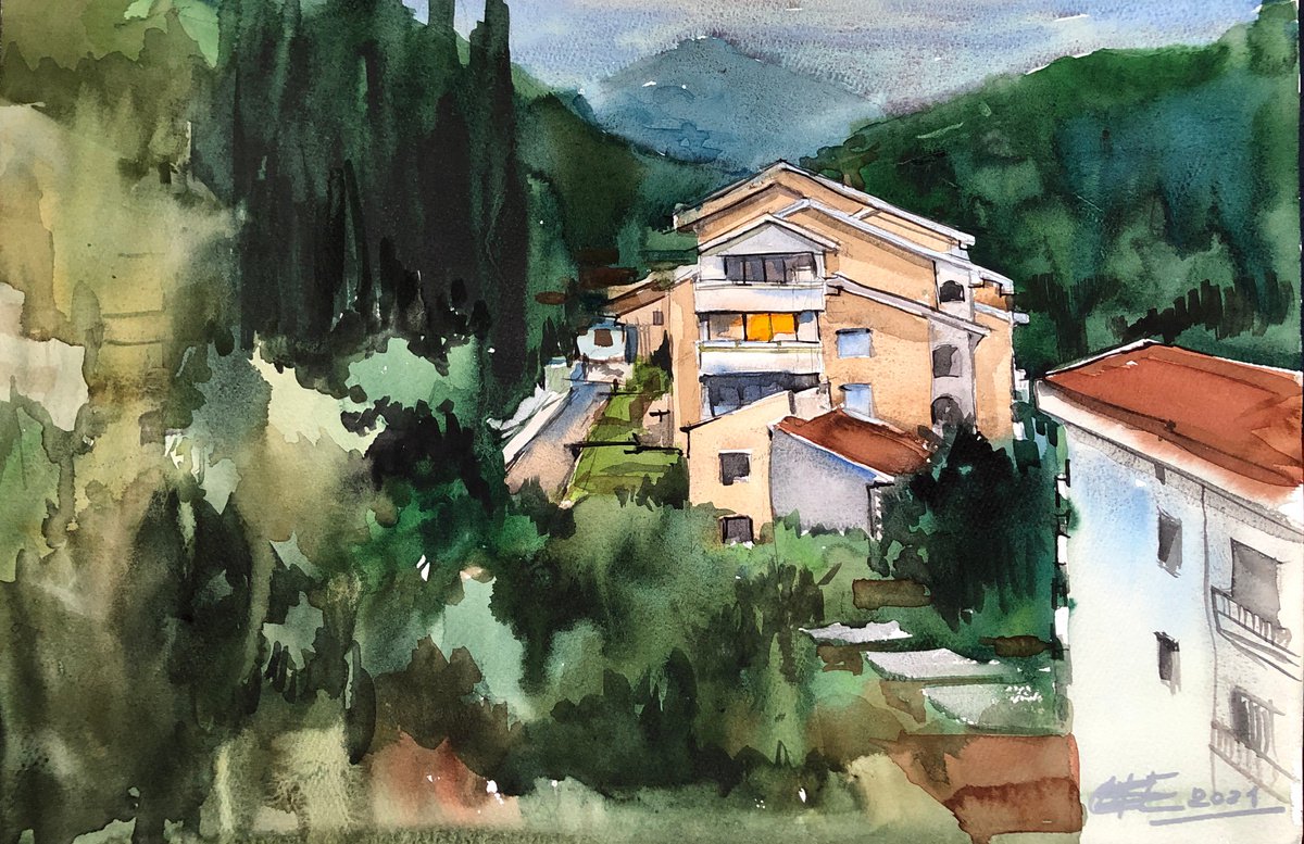 Green landscape by OLGA BELOBORODOVA