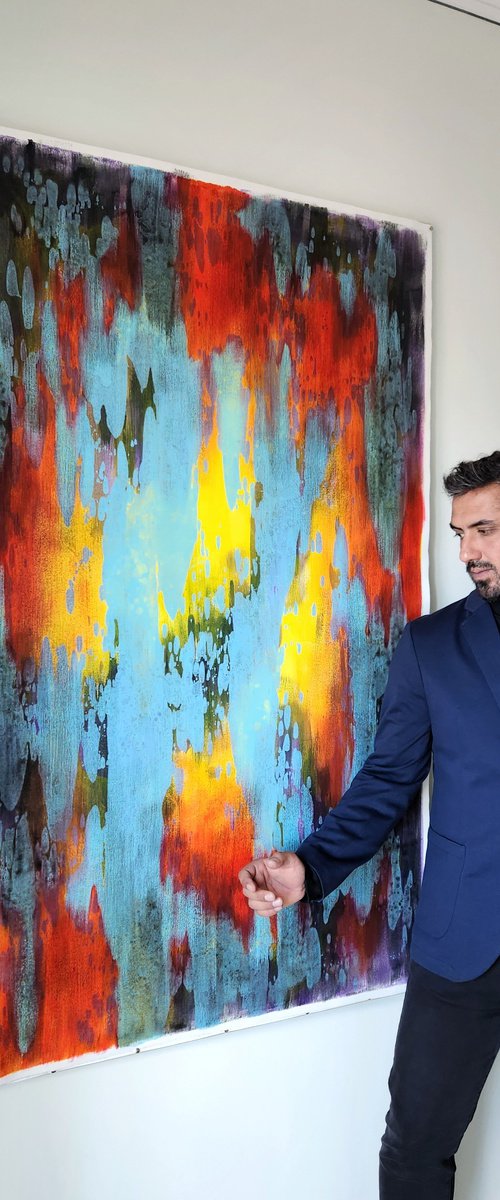 FLARE III - Contemporary Abstract Painting by Orvvet