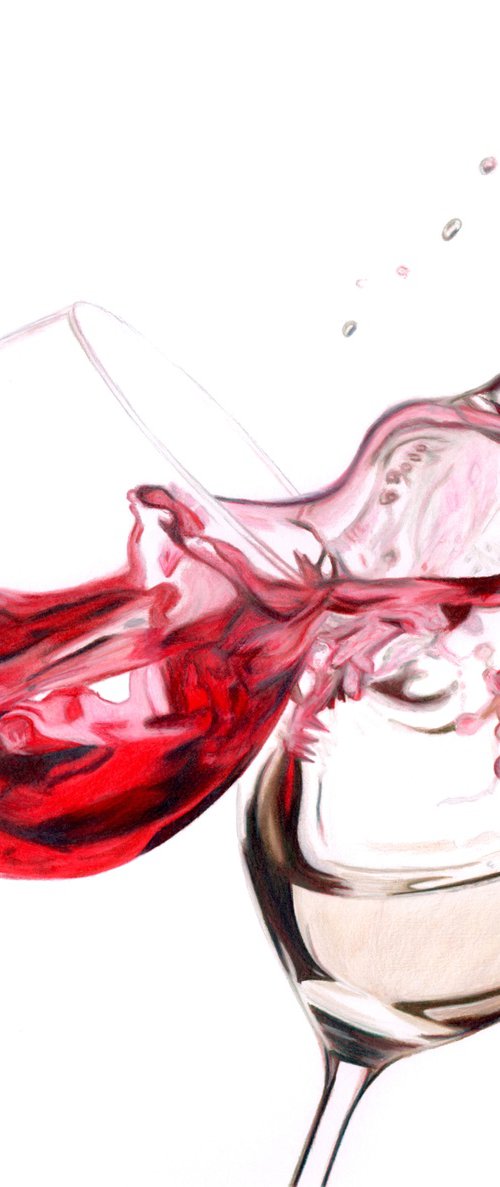 Red and White Wine Splash by Paul Stowe