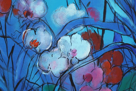 Blue Still life and Moon