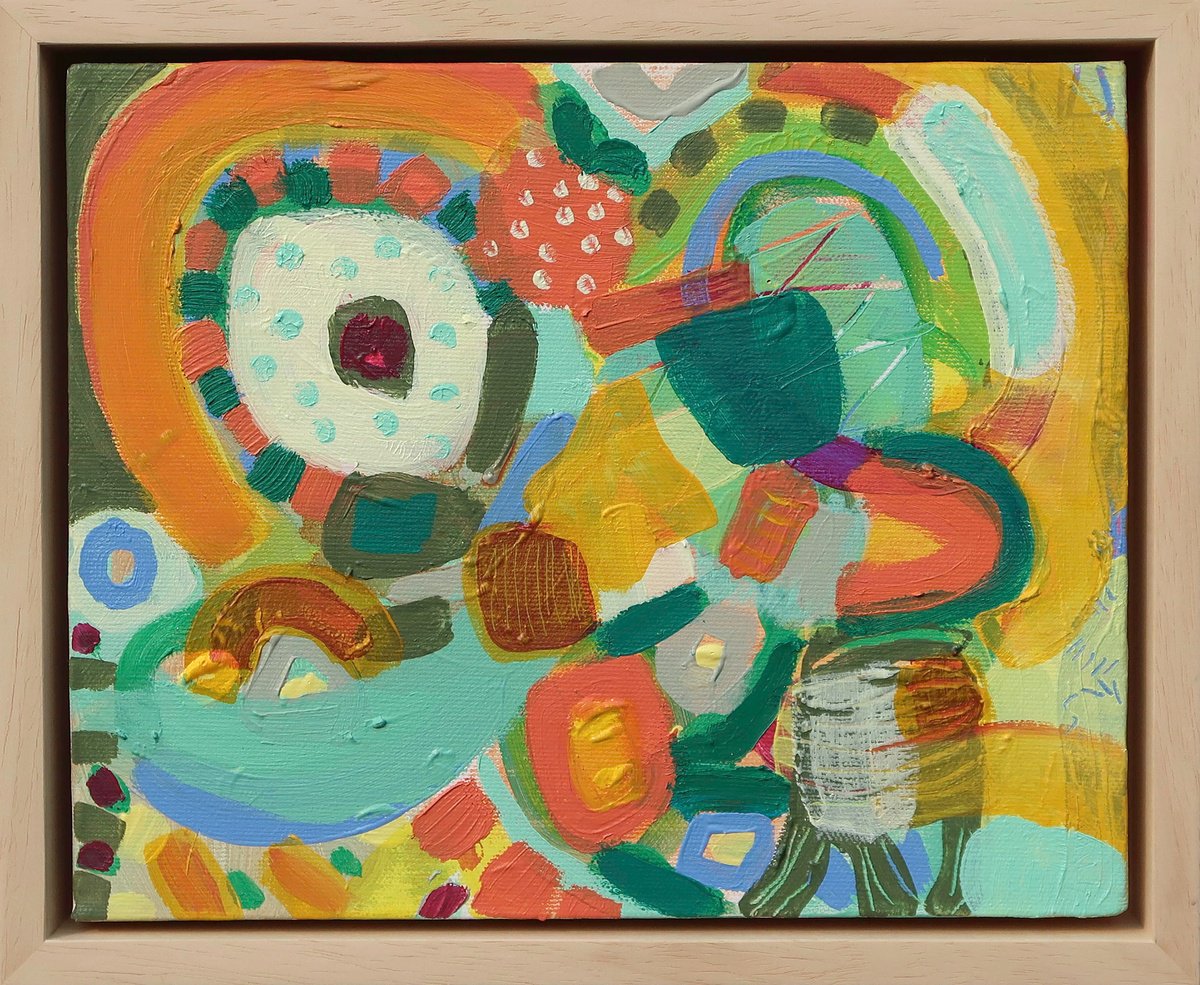 Expressive Abstract Acrylic Painting By Suzie Cumming, 11 X 9", Wild Card, Original Artwork