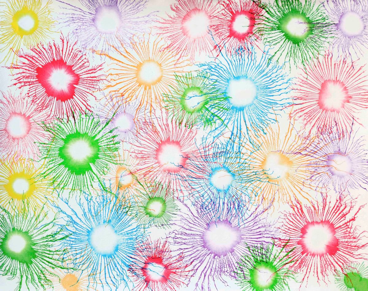 Abstract Acrylic Painting By Sumit Mehndiratta, 50 X 39", Exploflora Series No. 58, Original Artwork