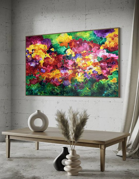 "Riot of flowers in summer"