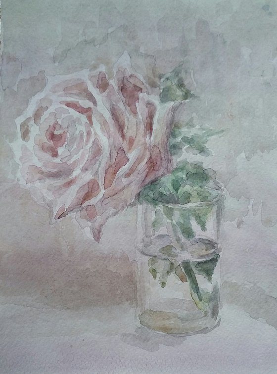 Rose. Original watercolour painting.