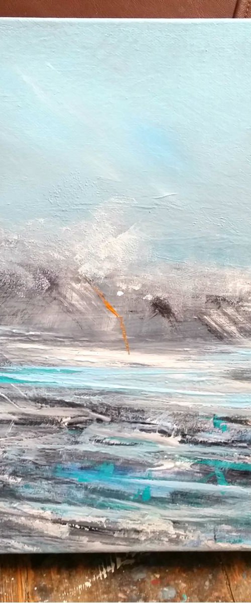 Pure 4 - Monochrome seascape, Modern Art Office Decor Home Seascape Storm by Mel Graham