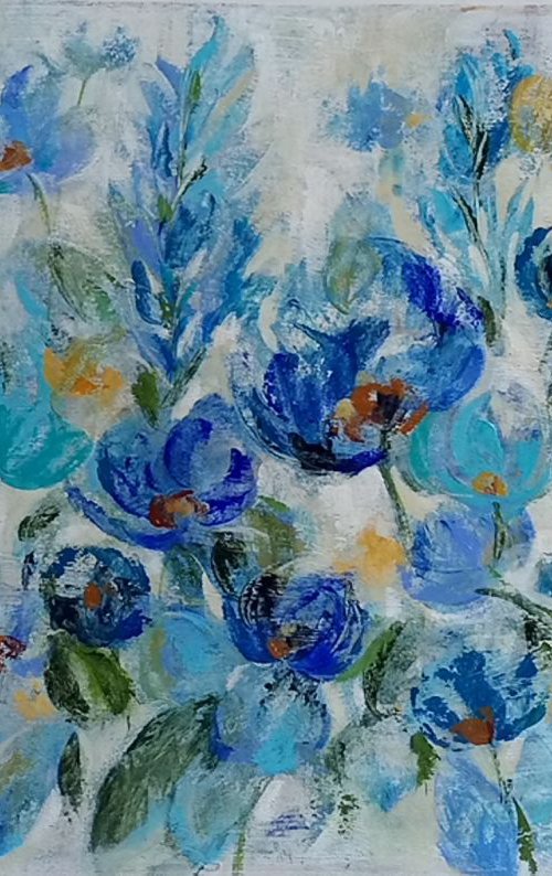 Scattered Blue Flowers by Silvia  Vassileva