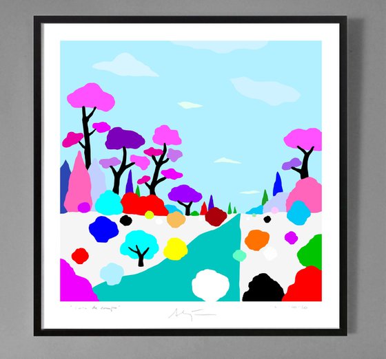 Snowy landscape 2 (Paisaje nevado 2) (pop art, landscape)