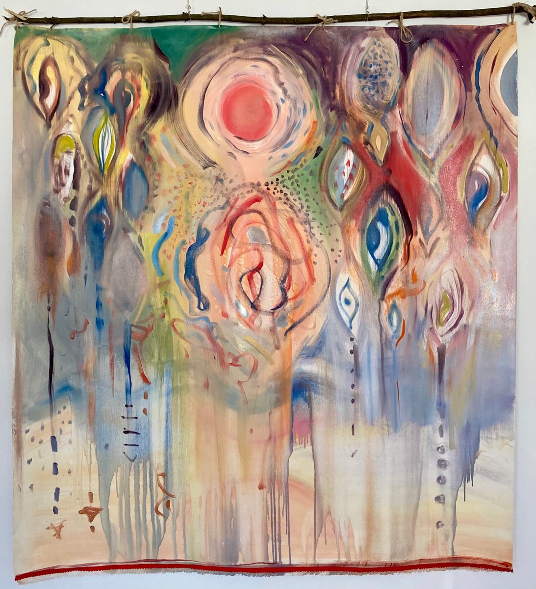 Expressive Abstract Oil Painting By Mari Skakun, 51 X 55", Turkish Carpet, Original Artwork