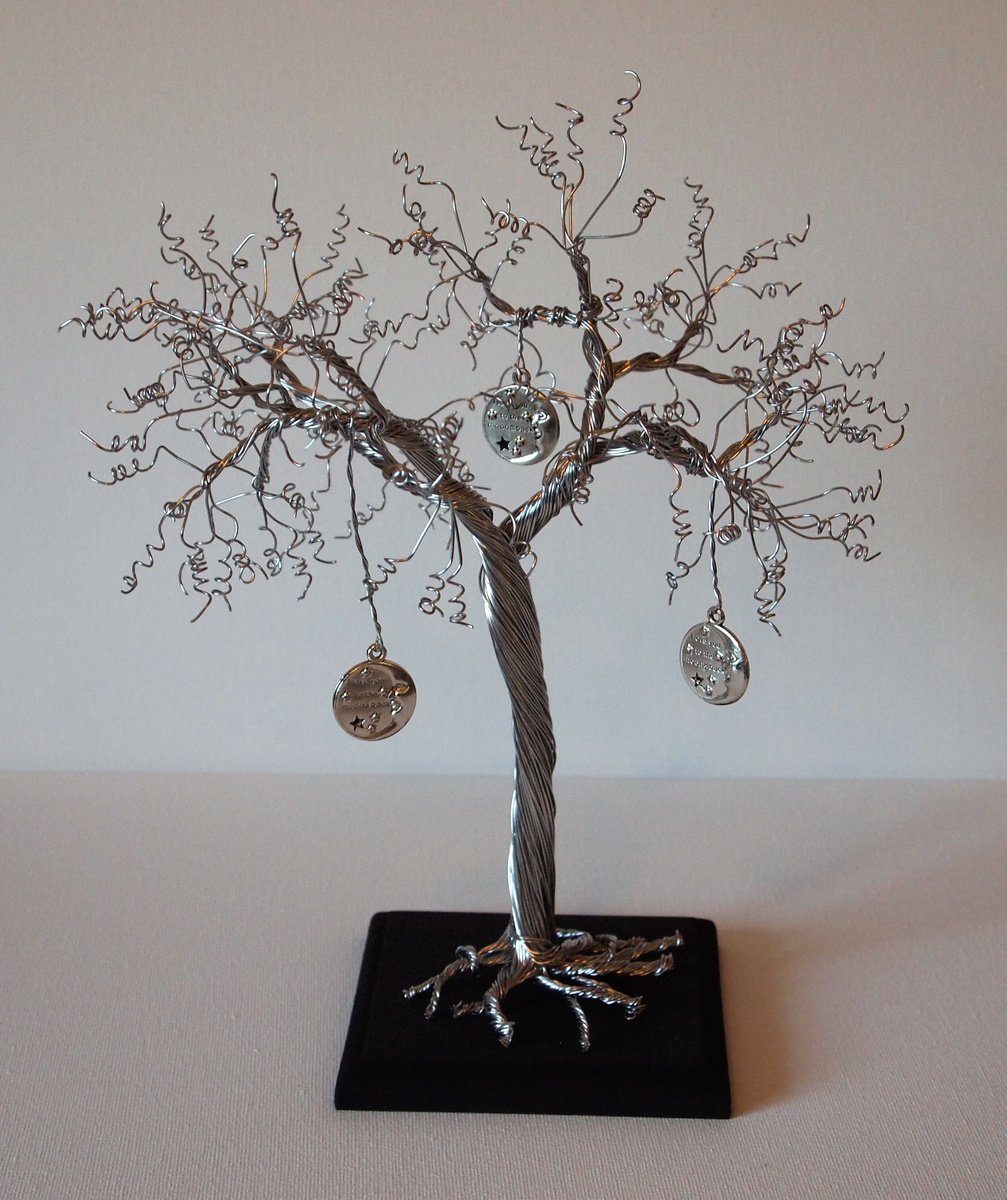 Valentines Silver Wire Tree Sculpture by Steph Morgan