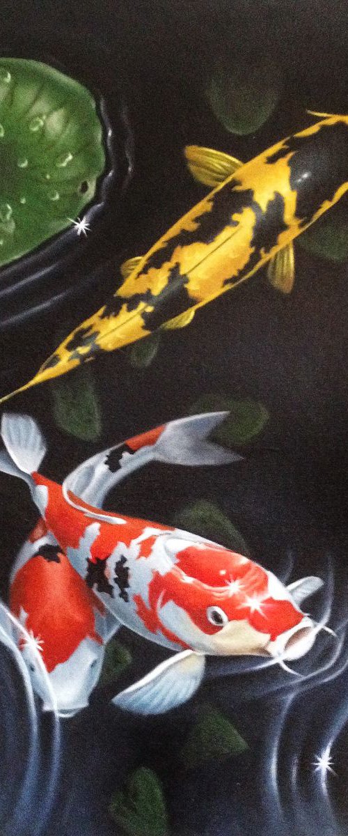 Being Koi - original oil on canvas by Lianne Issa